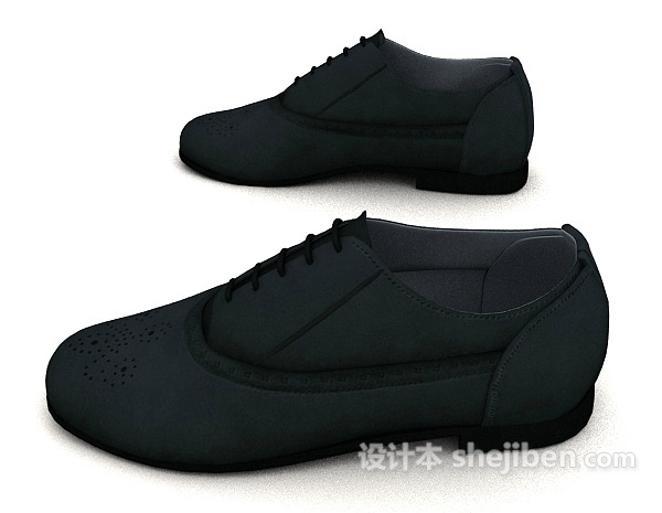 设计本男士休闲皮鞋3d模型下载