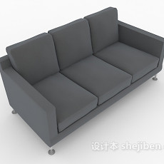 家居灰色三人沙发3d模型下载