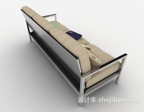 设计本简洁大方现代多人沙发3d模型下载