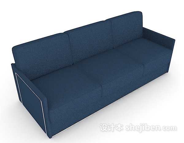 三人蓝色沙发3d模型下载