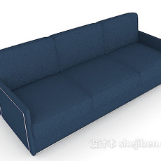三人蓝色沙发3d模型下载