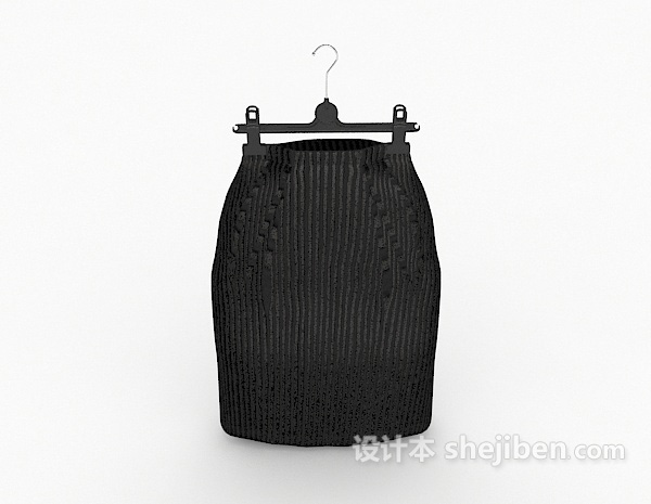 现代风格黑色短裙3d模型下载