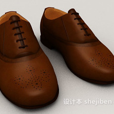 文艺清新平底皮鞋3d模型下载