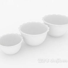 白色陶瓷盆3d模型下载