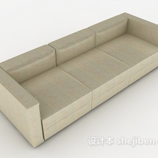 现代黄色多人沙发3d模型下载