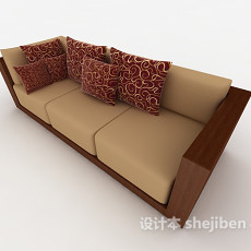 新中式家居多人沙发3d模型下载