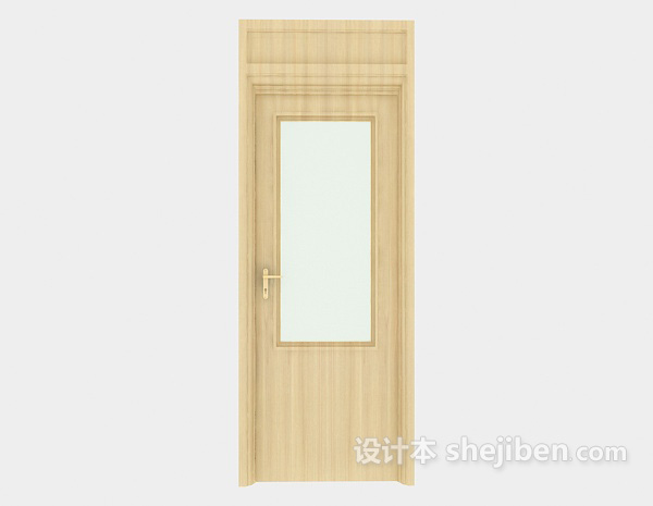 实木浴室门3d模型下载