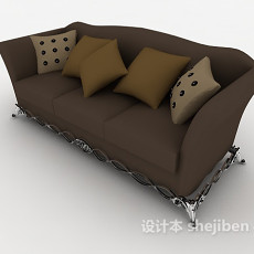 深色欧式多人沙发3d模型下载