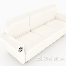白色现代多人沙发3d模型下载