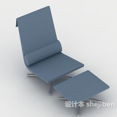 蓝色简单休闲椅3d模型下载
