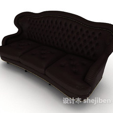 豪华欧式三人沙发3d模型下载
