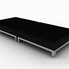 黑色现代沙发凳3d模型下载