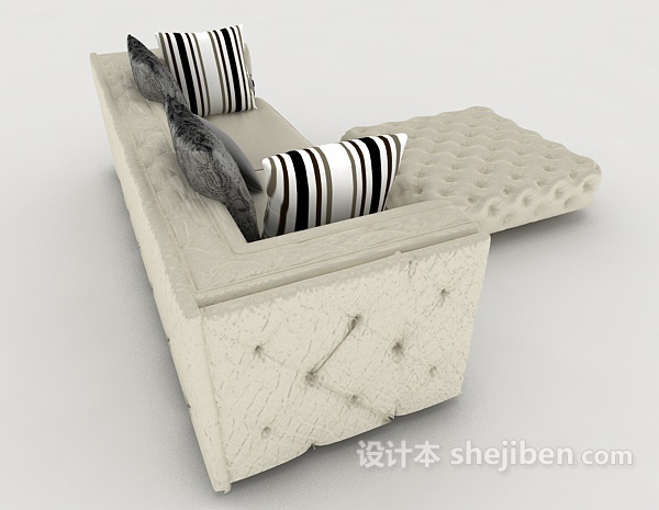 设计本家居木质灰色双人沙发3d模型下载