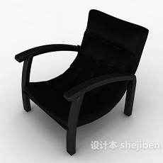黑色个性简单休闲椅3d模型下载