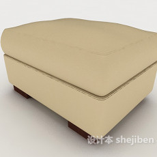 现代单色沙发凳3d模型下载
