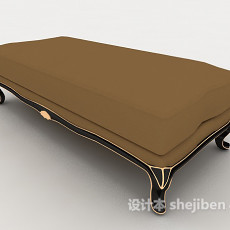 欧式木质棕色沙发凳子3d模型下载