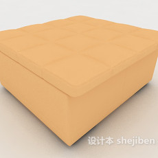 橙色沙发凳3d模型下载