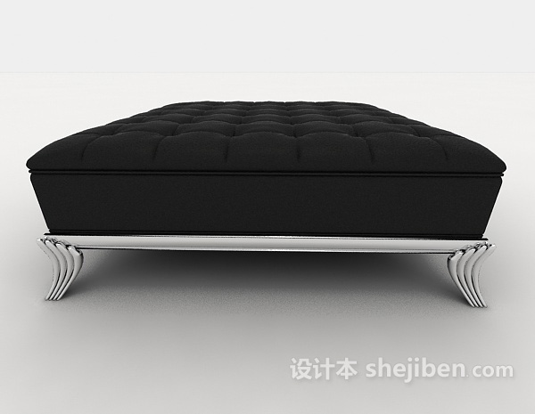 免费现代黑色沙发凳子3d模型下载