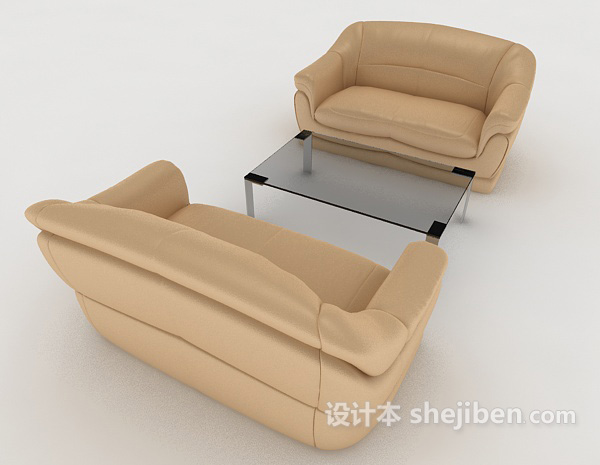 设计本简单型现代组合沙发3d模型下载