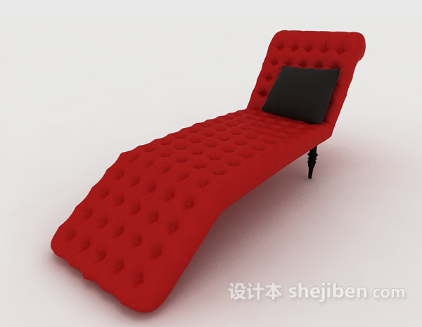 现代红色休闲躺椅