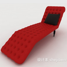 现代红色休闲躺椅3d模型下载