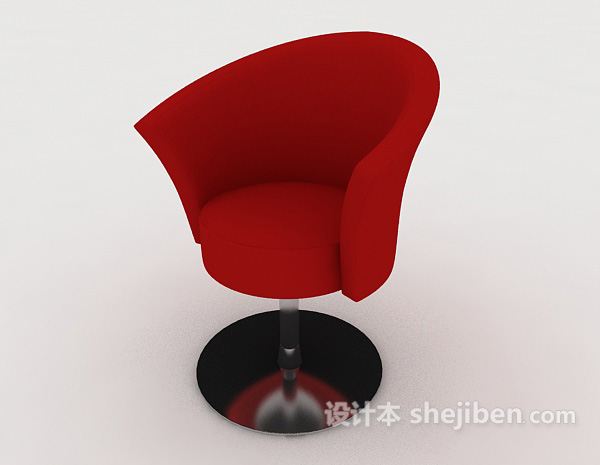 现代简约红色休闲椅子
