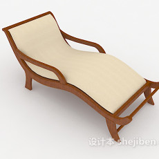 休闲木质简约躺椅3d模型下载