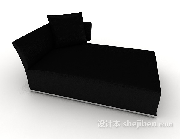 设计本现代简约黑色休闲双人沙发3d模型下载