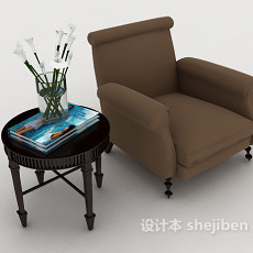 现代家庭简单沙发3d模型下载