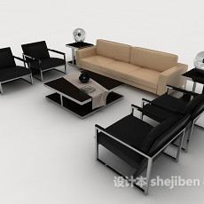 现代简单商务组合沙发3d模型下载