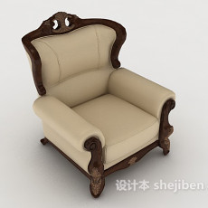 欧式简单式单人沙发3d模型下载