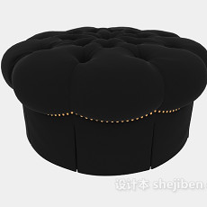 欧式黑色沙发凳3d模型下载