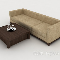 简单新中式家居沙发3d模型下载
