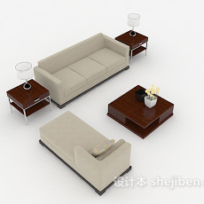 现代简约灰色家居组合沙发3d模型下载