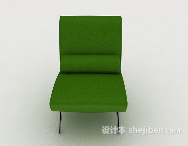 现代风格绿色休闲单人沙发3d模型下载