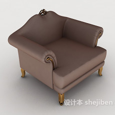 欧式简单单人沙发3d模型下载