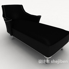 家居简约黑色沙发躺椅3d模型下载