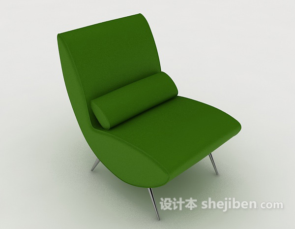 绿色休闲单人沙发3d模型下载