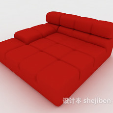 大红色懒人沙发3d模型下载