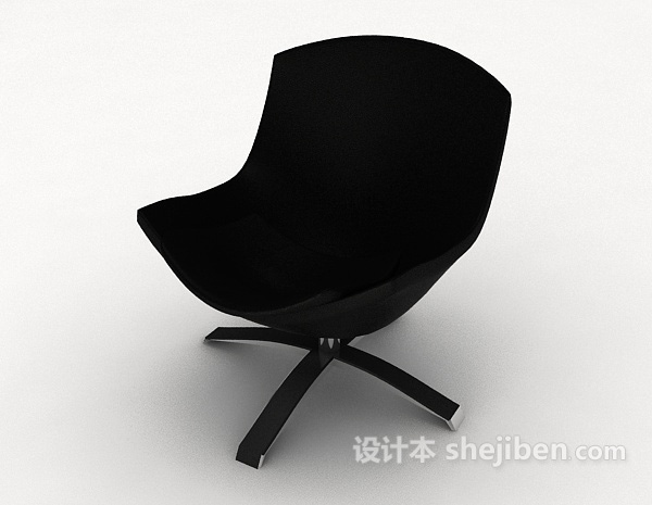 黑色简单蛋椅3d模型下载