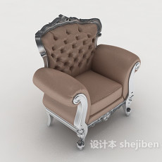 欧式居家单人沙发3d模型下载