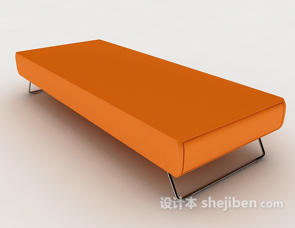 简约橙色沙发长凳
