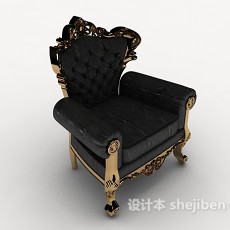 欧式华丽单人沙发3d模型下载