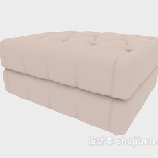 米白色沙发凳3d模型下载