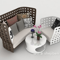 现代家居简约个性组合沙发3d模型下载