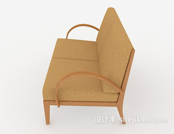 设计本简约木质双人沙发3d模型下载