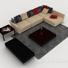 新中式家居简约组合沙发3d模型下载