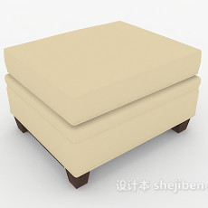 现代简约浅色沙发凳3d模型下载