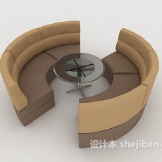 现代简约卡座桌椅组合3d模型下载
