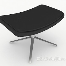 简单黑色沙发凳3d模型下载